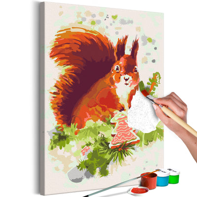 Kanva uz audekla "izkrāso pēc cipariem" - Squirrel 40x60 cm Artgeist