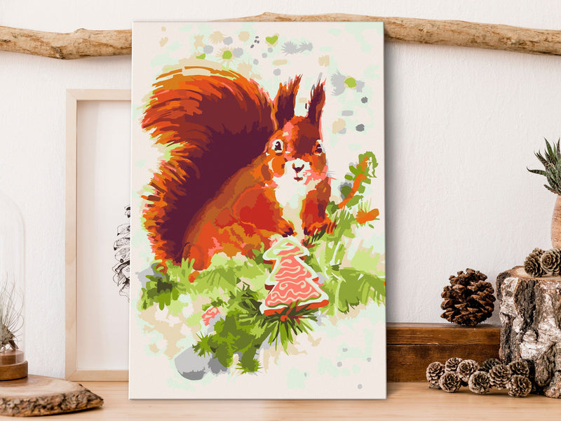 Kanva uz audekla "izkrāso pēc cipariem" - Squirrel 40x60 cm Artgeist
