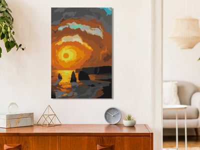 Kanva uz audekla "izkrāso pēc cipariem" - Stunning Sunset 40x60 cm Artgeist