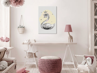 Kanva uz audekla "izkrāso pēc cipariem" - Swan in the Crown 40x60 cm Artgeist