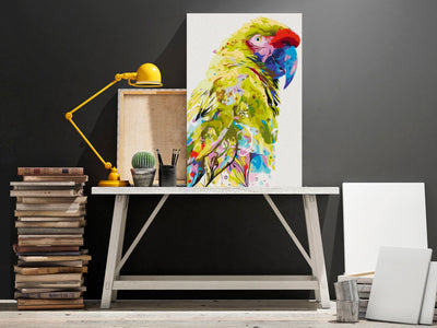 Kanva uz audekla "izkrāso pēc cipariem" - Tropical Parrot 40x60 cm Artgeist