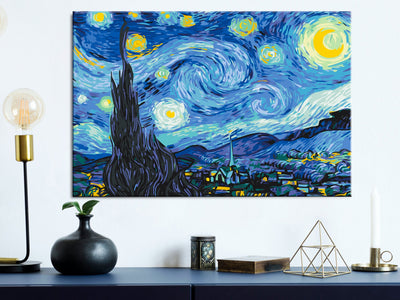 Kanva uz audekla "izkrāso pēc cipariem" - Van Gogh's Starry Night 60x40 cm Artgeist