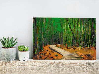 Kanva uz audekla "izkrāso pēc cipariem" - Wooden Path 60x40 cm Artgeist