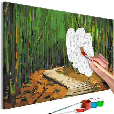 Kanva uz audekla "izkrāso pēc cipariem" - Wooden Path 60x40 cm Artgeist