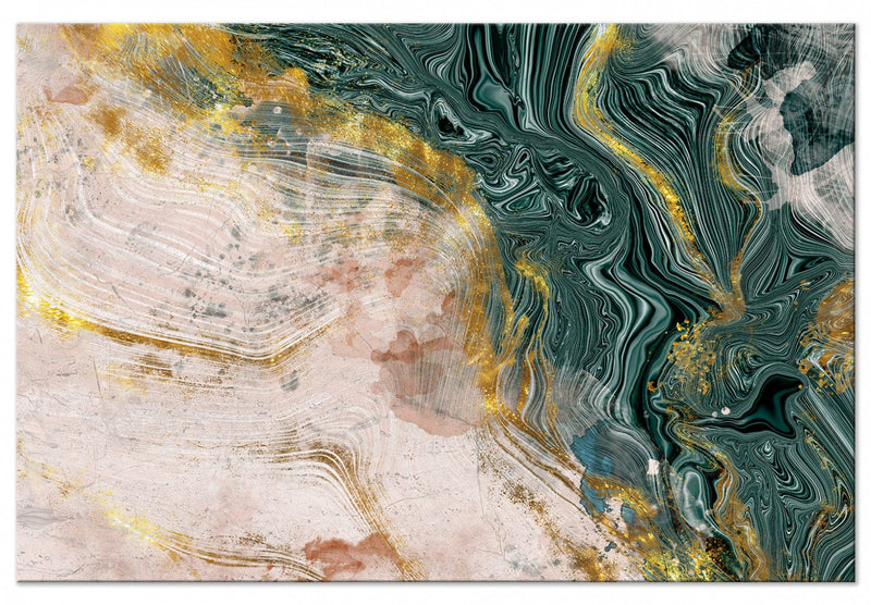 Glezna Zelta mezgli - tumša malahīta (1 daļa), horizontāla Tapetenshop.lv.