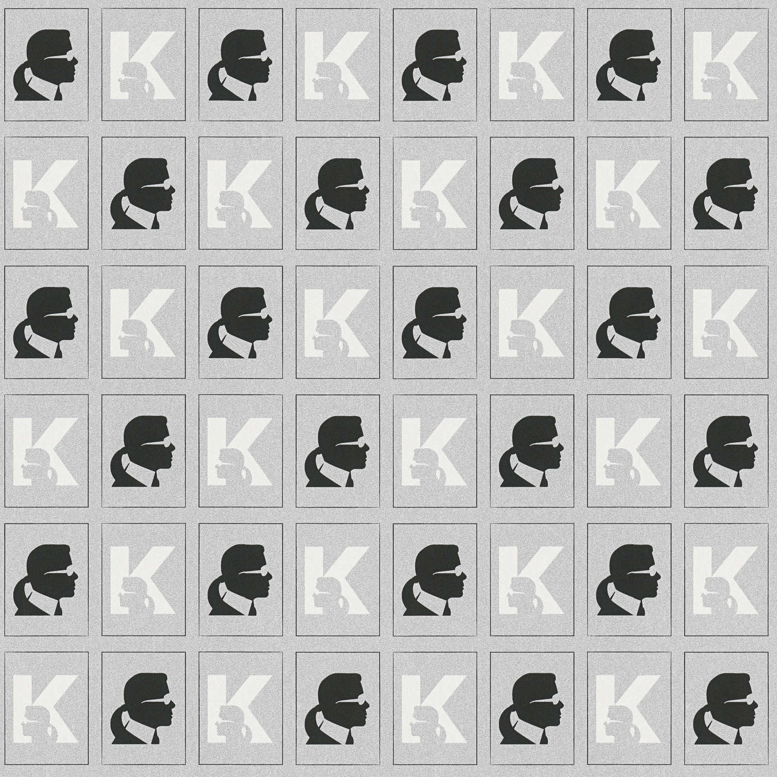 Karl LAGERFELD tapetes ar profila rakstu un metālā spidumu 378424 AS Creation