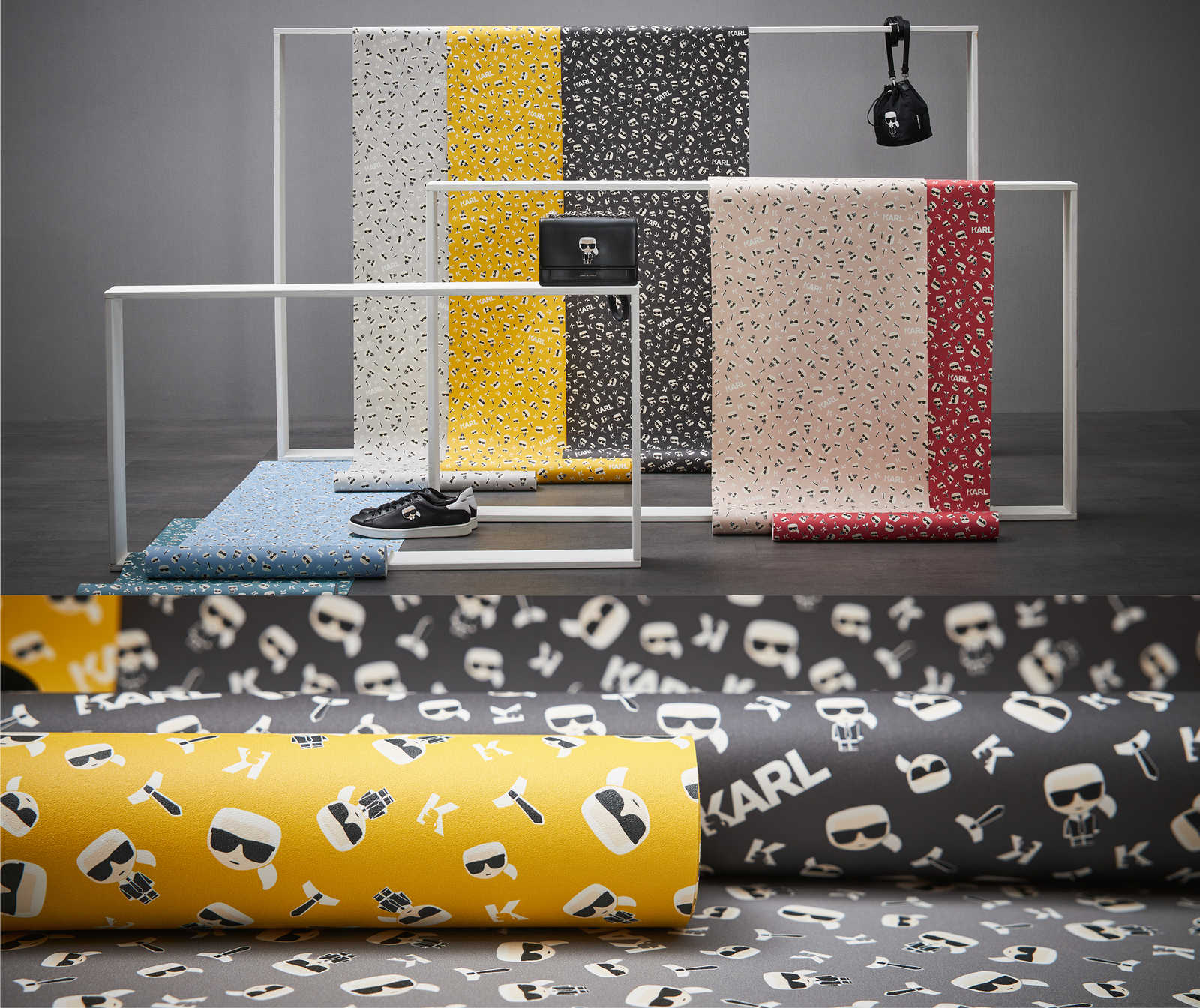 Karl LAGERFELD tapetes, komiksu dizains – gaišas 378433 AS Creation