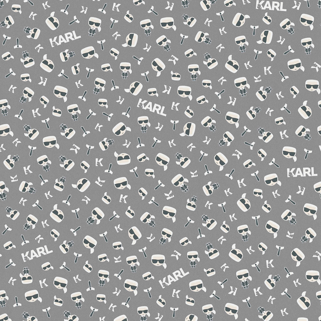 Karl LAGERFELD tapetes, komiksu dizains – pelēkā krāsā 378432 AS Creation