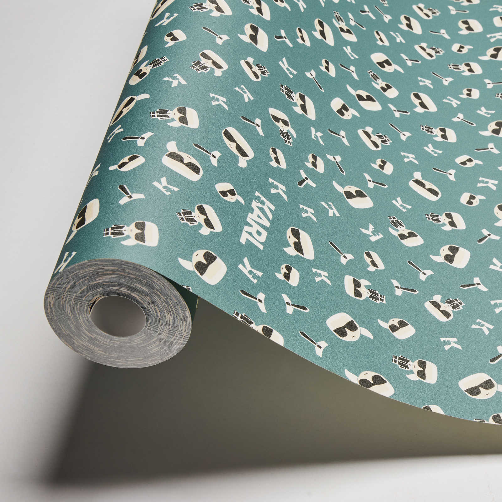 Karl LAGERFELD tapetes, komiksu dizains – zaļā krāsā 378436 AS Creation