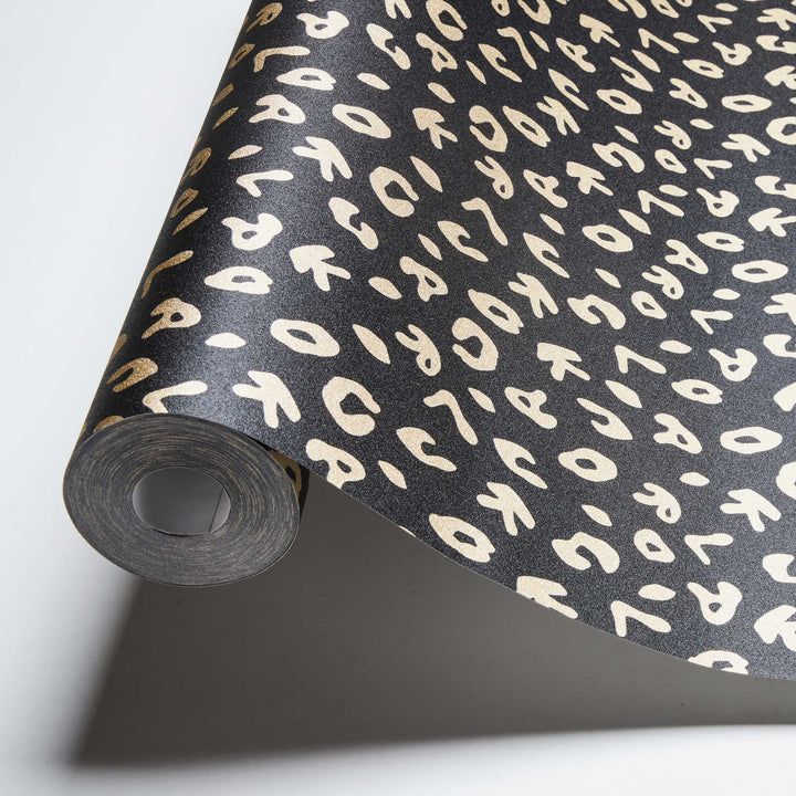 Karl LAGERFELD tapetes leoparda stilā, melns ar zeltu - 1343304 AS Creation