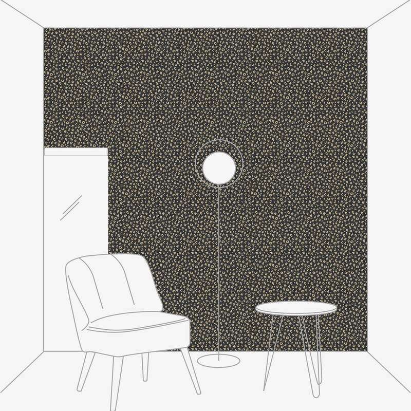 Karl LAGERFELD tapetes leoparda stilā, melns ar zeltu - 1343304 AS Creation