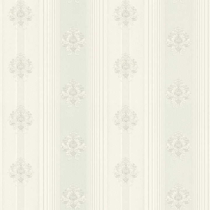 Klasiskā stila svītrainas ornamentālās tapetes, gaiši pelēkas, 330843 AS Creation