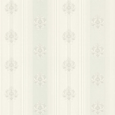 Klasiskā stila svītrainas ornamentālās tapetes, gaiši pelēkas, 1206133 AS Creation