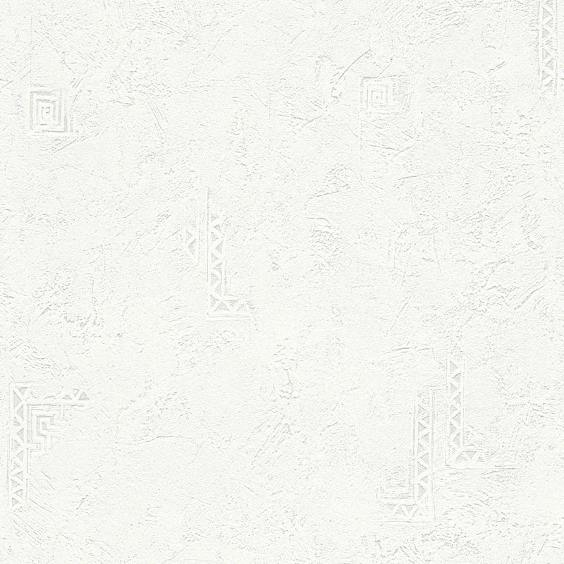 Paint wallpaper with plaster structure and geometric elements AS Creation