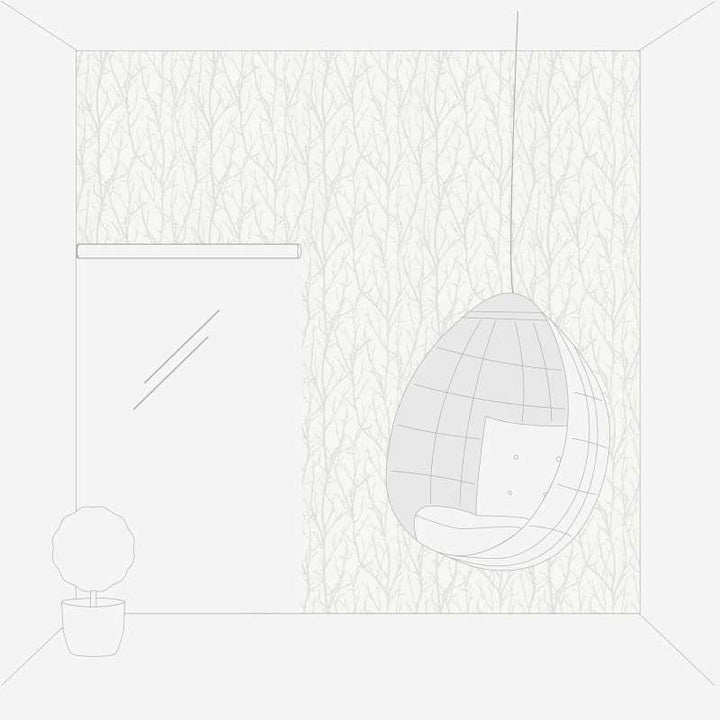 Krāsojamas tapetes ar zaru motīvu un 3D izskatu, 321114 (1.06x25m) AS Creation