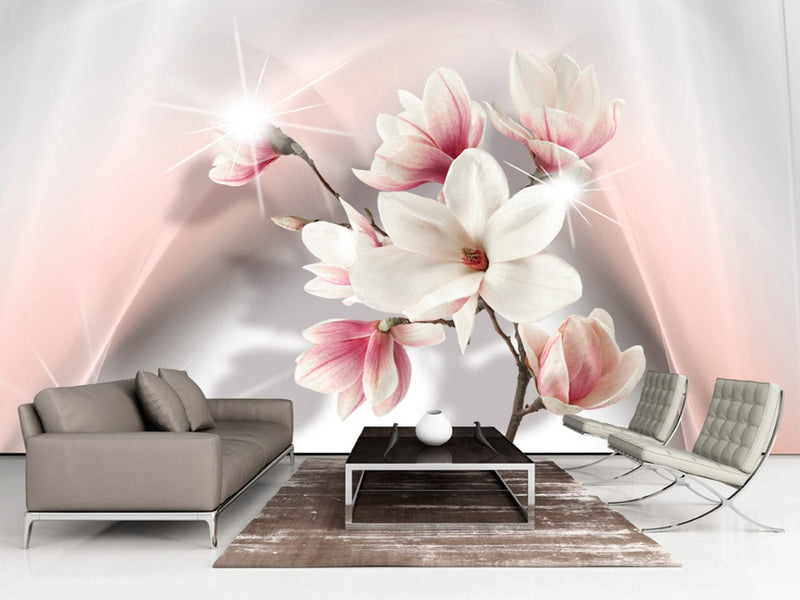 Suurikokoinen Valokuvatapetti - Valkoiset magnoliat II 500x280 cm G-ART