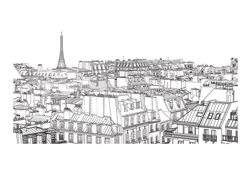 Large-format photo wallpapers - Sketchbook of a Parisienne (550x270 cm) G-ART