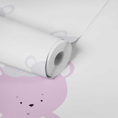 Baby wallpaper with teddy bears in pink for girls' room 1350662 Without PVC AS Creation