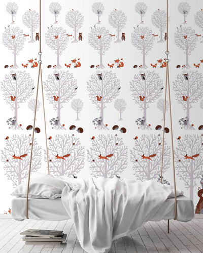 Mergaičių kambario tapetai su miško gyvūnais 1350635 Be PVC AS Creation