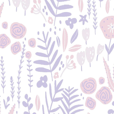 Girls room wallpaper with flowers - purple, pink, white, 1350375 Without PVC AS Creation
