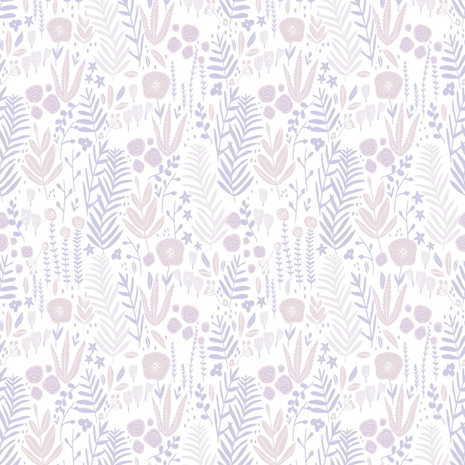 Meiteņu istabas tapetes ar puķēm - violeta, rozā, balta, 381181, Bez PVC 🌿 AS Creation