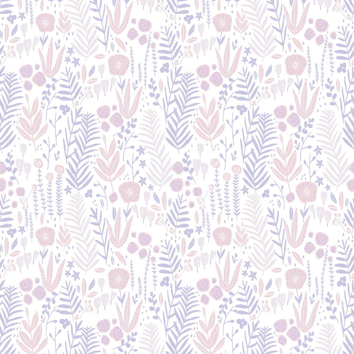 Meiteņu istabas tapetes ar puķēm - violeta, rozā, balta, 381181, Bez PVC 🌿 AS Creation