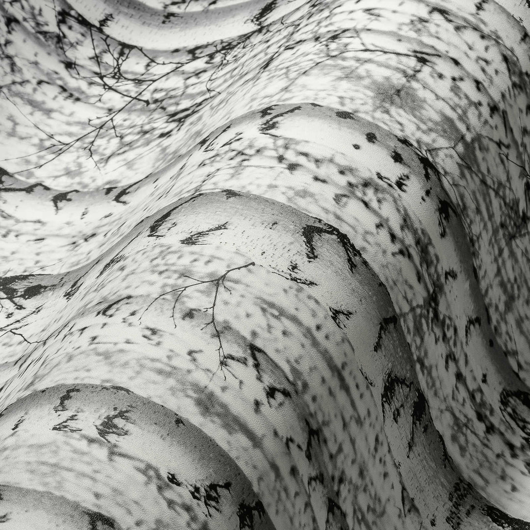 Melnbaltas 3D tapetes ar bērziem, gludas un matētas, 387191 AS Creation