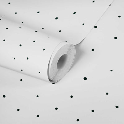 Black and white children's wallpaper with dots 1350717 Without PVC AS Creation