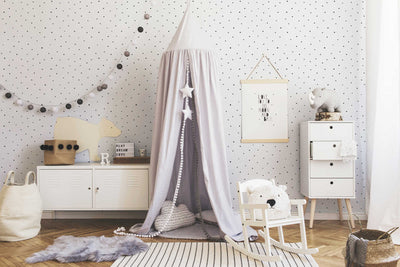 Black and white children's wallpaper with dots 1350717 Without PVC AS Creation