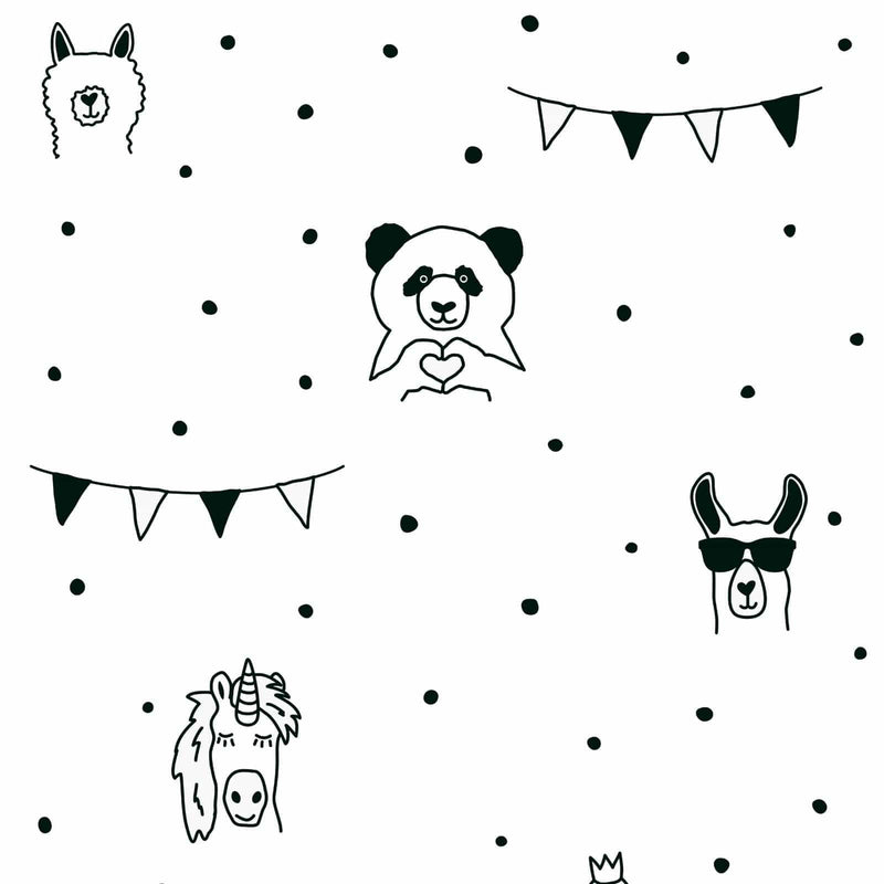 Black and white wallpaper for children&