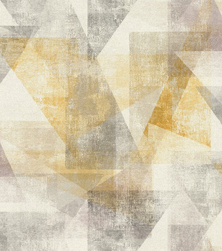 Modernas grafiskas tapetes RASCH dzeltenā un pelēkā krāsā RASCH