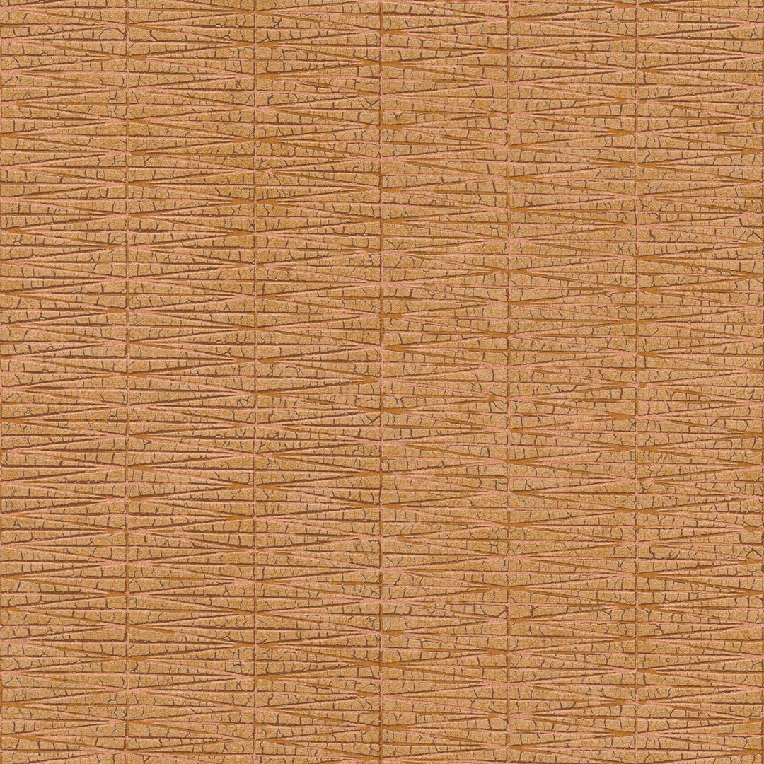Oranži brūnas tapetes ar etno tekstūras efektu, 385975 AS Creation