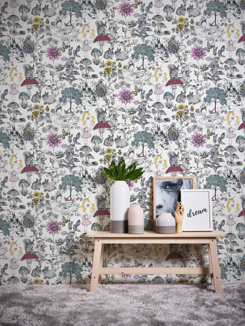 Fabulous wallpaper with animals and fairies 1350421 Without PVC AS Creation