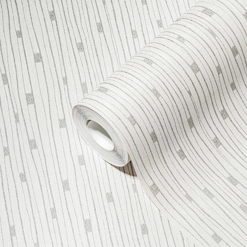 Retro wallpapers in the 50th style with a liner pattern in white, 1366175 AS Creation