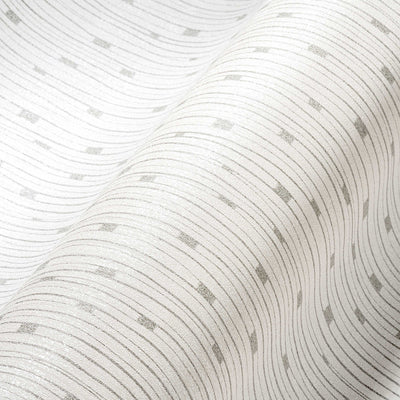 Retro tapetes 50. gada stilā ar līnijveida rakstu baltā krāsā,  1366175 AS Creation