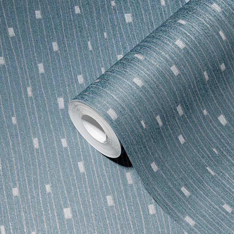 Retro wallpapers in the 50th style with a liner pattern in blue, 1366176 AS Creation