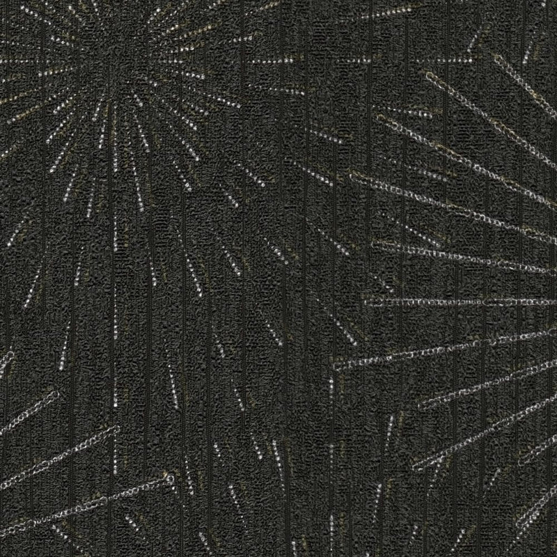 „Retro“ tapetai 50 -ųjų, žvaigždės motyvas juodame 1366125 AS Creation