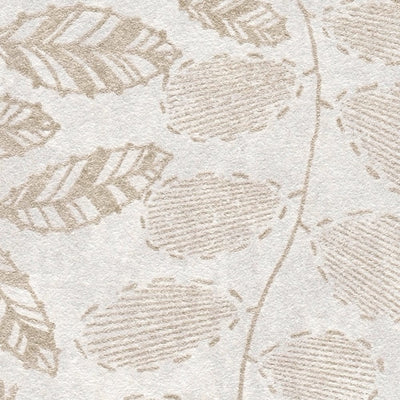 SCANDI Wallpaper with Leaf Pattern Cream, 1366316 AS Creation
