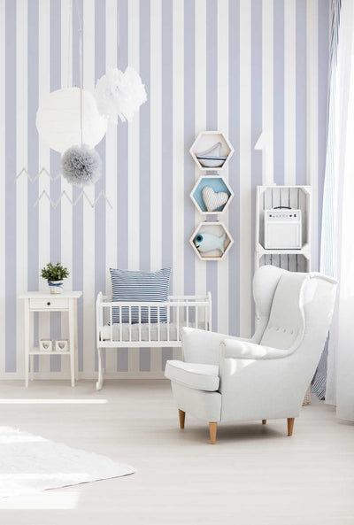 Wallpaper for nursery 1351053 Striped grey without PVC