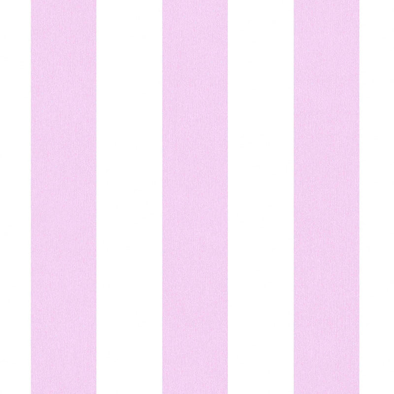 Полосатые обои для детской в розовом цвете 1351051 Без ПВХ