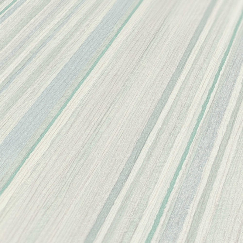 Svītrainas tapetes ar šauru līniju rakstu - zila, zaļa Tapetenshop.lv