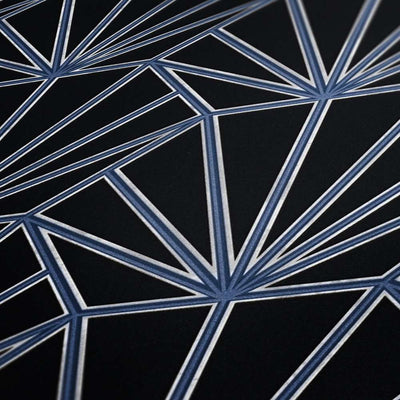 Wallpaper Art Deco style with retro look in blue as 375282 AS Creation