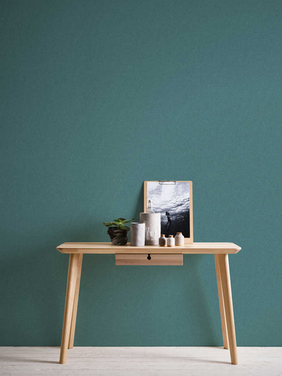 Green textured wallpapers with linen look 375562 AS Creation