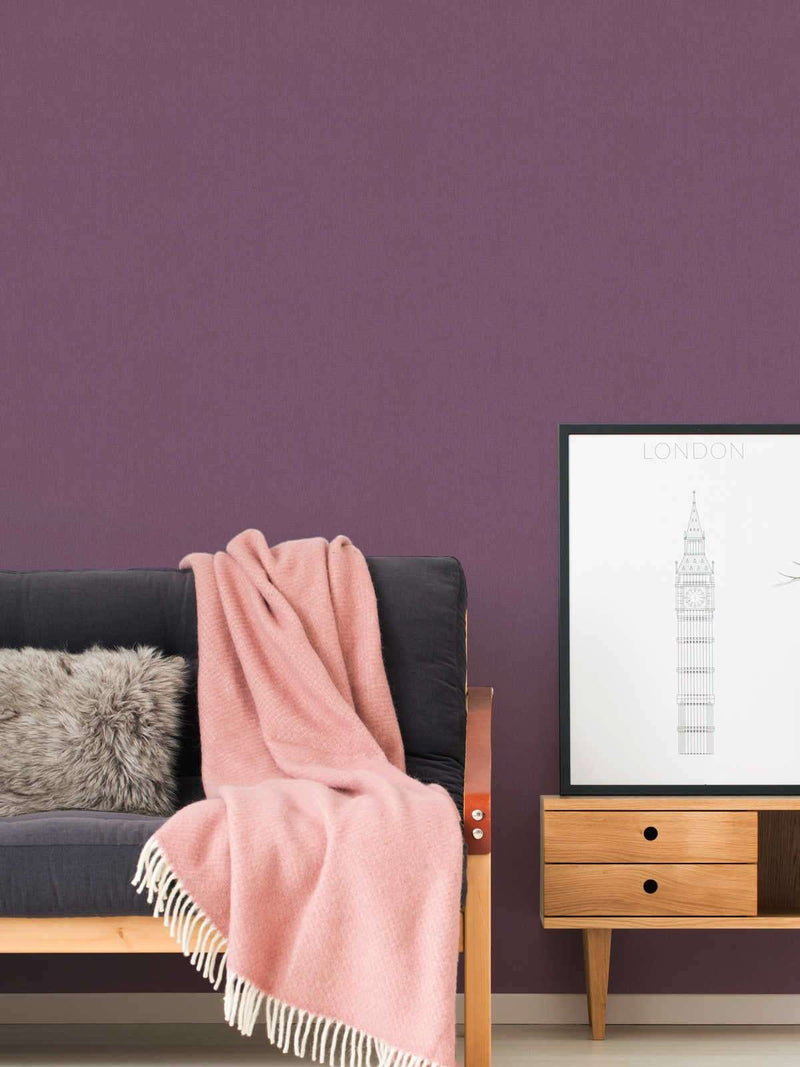 Wallpaper Pastel purple with linen look AS 377023 AS Creation