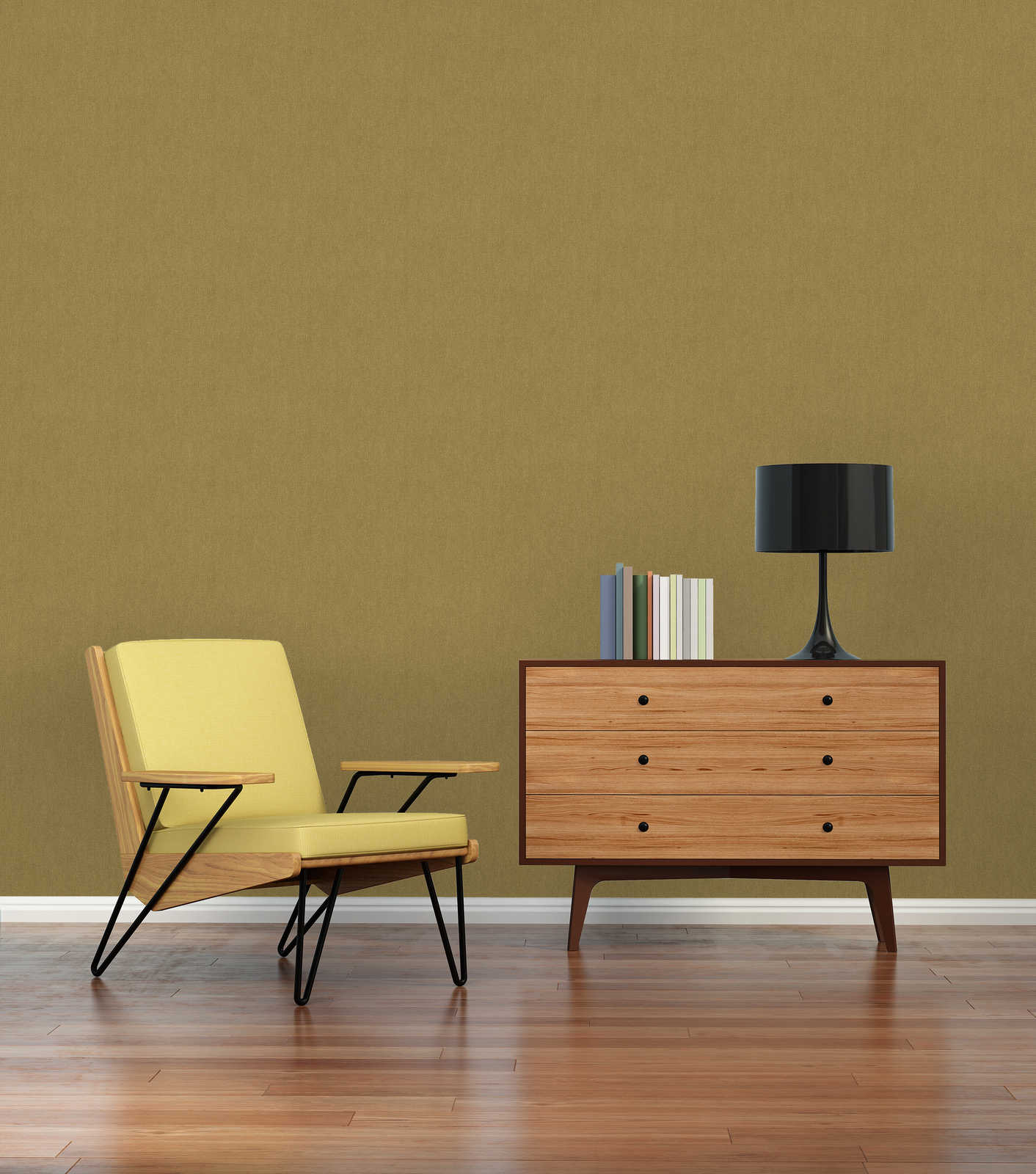 Tapetes okras dzeltenā krāsā ar lina faktūru AS 377035 AS Creation