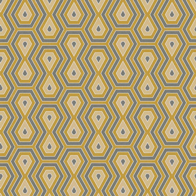 Tapetes ar 70. gadu retro grafisko rakstu dzeltenos toņos AS 377074 AS Creation
