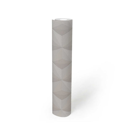 Non-Woven wallpapers with 3D effect and geometric pattern - beige 962551 AS Creation