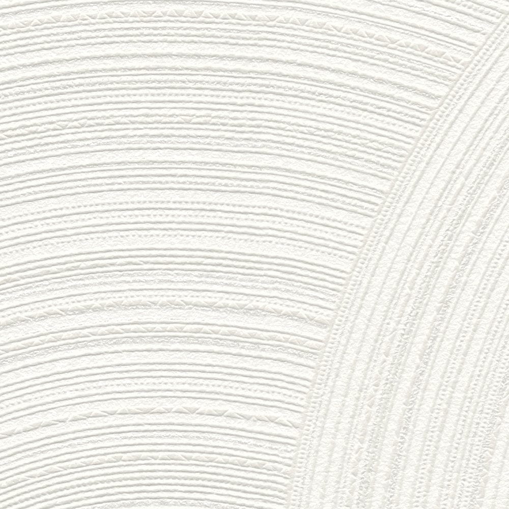 Tapetes ar apļiem un teksturētu virsmu baltā krāsā - 1363621 AS Creation