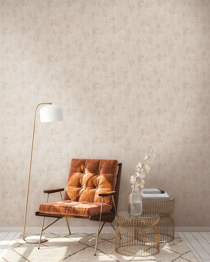 Wallpaper with plaster look and texture in cream color, 1366214 AS Creation