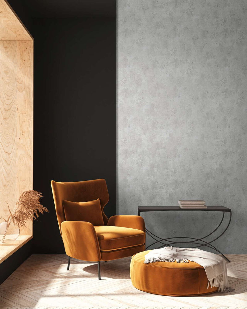 Wallpaper with plaster appearance and texture in gray shades, 1366210 AS Creation